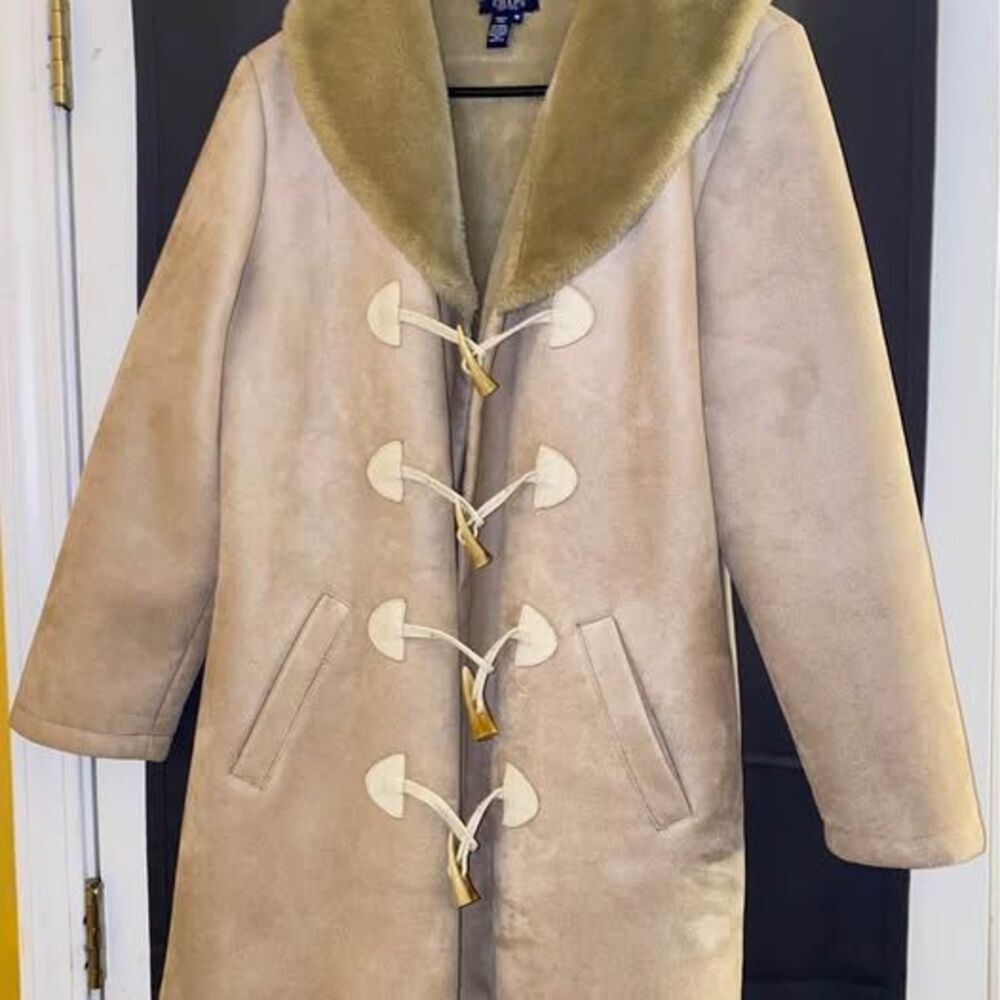 Chaps Womens Suede Toggle Button Coat - image 1